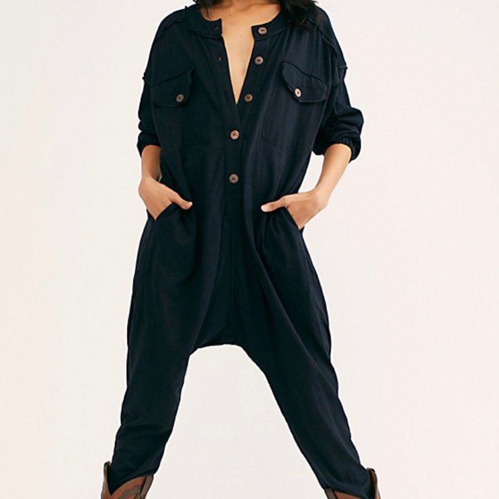 Free People So Long Safari Black Onesie💕❤️